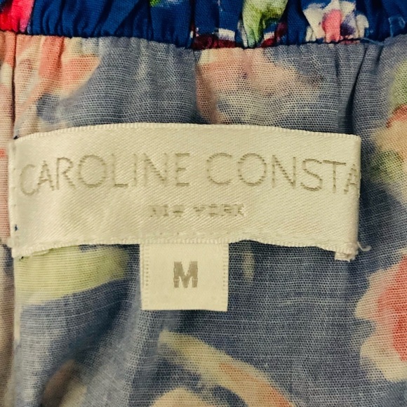 Caroline Constas Revolve Serena blue floral off the shoulder ruffle dress. Med - Picture 4 of 6